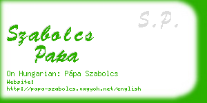 szabolcs papa business card